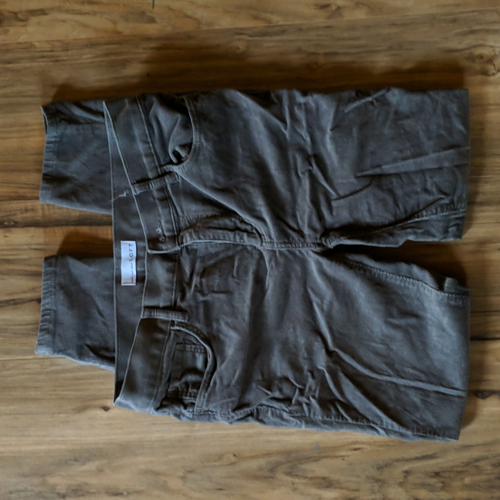 LOFT Gray Corduroy Pants